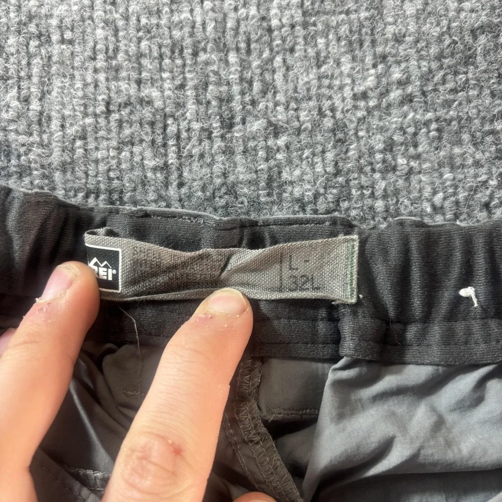 REI Cargo Pants Mens 36x32 Gray Hiking Outdoor‎ Elastic Waist Pockets Trail